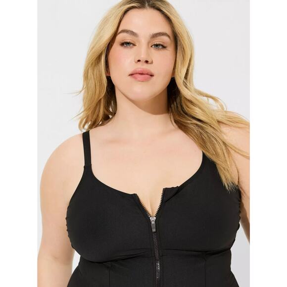 Torrid Corset Shape Swim One Piece Black Wire Free Swimsuit Plus Size 4X 4 - Picture 4 of 12
